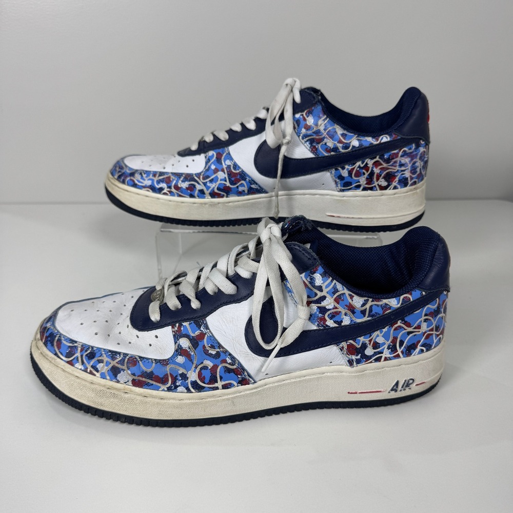 Rare Vtg 2004 Nike Air Force 1 Low Miskeen Abstract Blue Red 307334-141 Size [X]